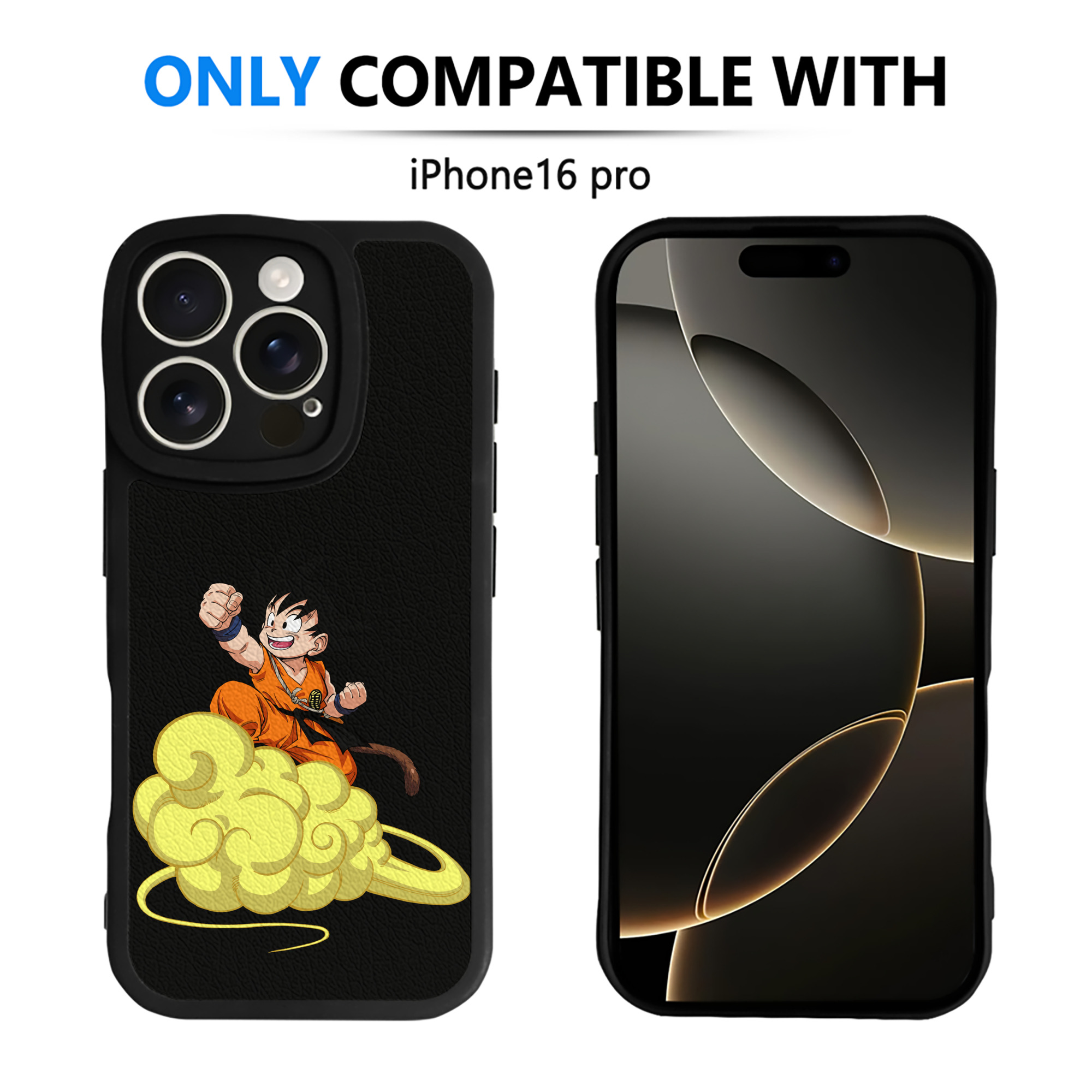 （画像用） ドラゴンボール 孫悟空（そん ごくう）Son Goku カカロット DRAGON BALL Kakarotto 【iPhone 16シリーズ対応】シリコンスマホケース（レザー調） 材質：シリコン